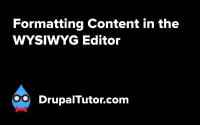 Formatting Content in the WYSIWYG Editor